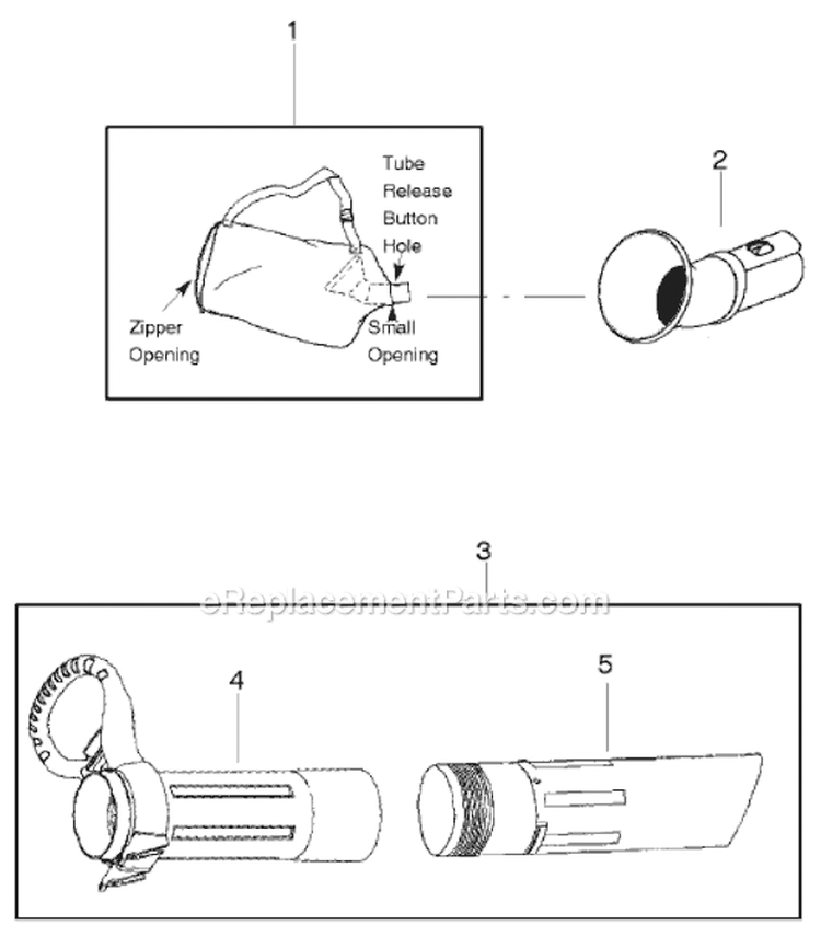 Page A Diagram and Parts List for EBVA 1910 Weed Eater Leaf Blower / Vacuum